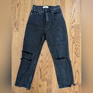 Abercrombie Curve Love Ultra High Rise Ankle Straight Jeans